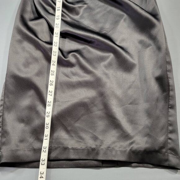 Express Black Dress Strapless Formal Midi Pleats Aline Lined Padded Women Size 2 - Picture 9 of 16